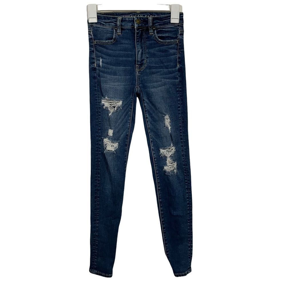 American Eagle High Waisted Distressed Skinny Jeans